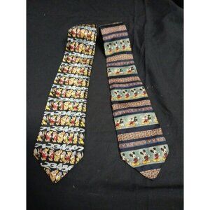 The Disney Store Vintage Mickey Mouse& The 7 Dawrfs 100% Silk  Neck Ties Vintage